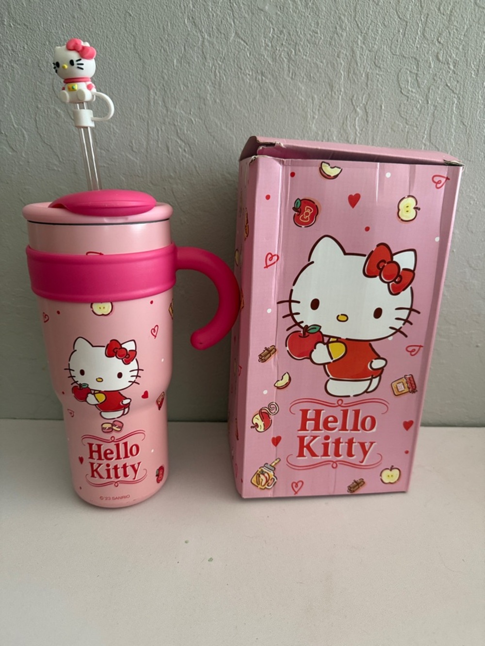 Hello Kitty Pink and Hot Pink Straw Tumbler